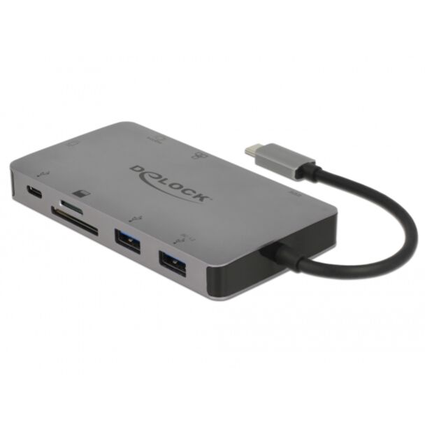 DeLOCK 87735 replicatore di porte e docking station per laptop Cablato USB 3.2 Gen 1 (3.1 Gen 1) Type-C Grigio