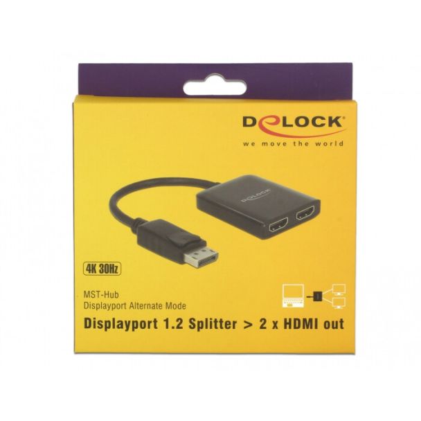 DeLOCK 87720 ripartitore video DisplayPort 2x HDMI