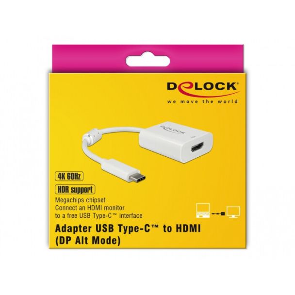 DeLOCK 63937 cavo e adattatore video 0,1 m USB tipo-C HDMI Bianco