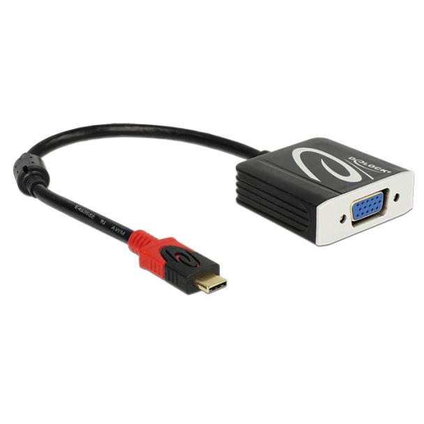 DeLOCK 62994 video cable adapter 0.2 m USB Type-C VGA (D-Sub) Black