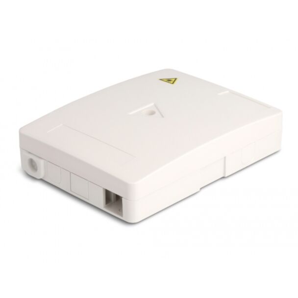 DeLOCK Scatola di connessione in fibra ottica per il montaggio a parete per 2 x SC Simplex o LC Duplex bianco