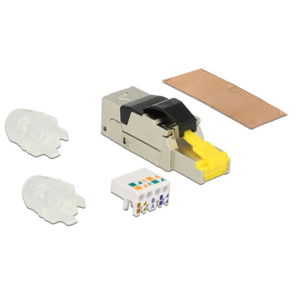 DeLOCK 86285 cavo di collegamento RJ45 Nero, Argento, Trasparente, Giallo