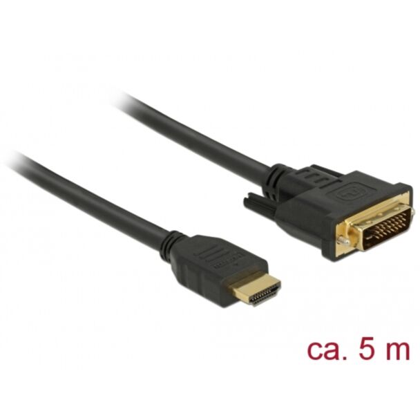 DeLOCK 85656 video cable adapter 5 m HDMI Type A (Standard) DVI Black
