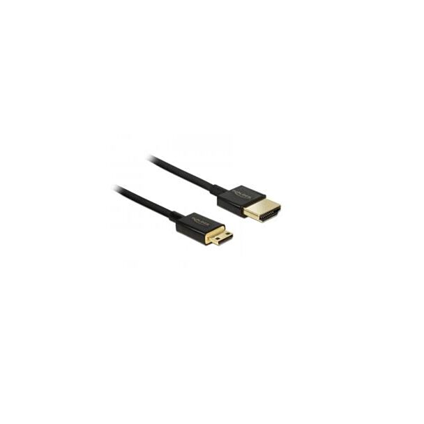 DeLOCK HDMI-A/HDMI Mini-C, 1 m HDMI cable HDMI Type A (Standard) HDMI Type C (Mini) Black