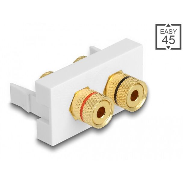 DeLOCK Easy 45 Module 2 x binding post, red / black ring 22.5 x 45 mm