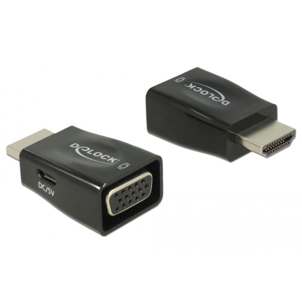 DeLOCK 65902 adattatore per inversione del genere dei cavi HDMI A VGA Nero