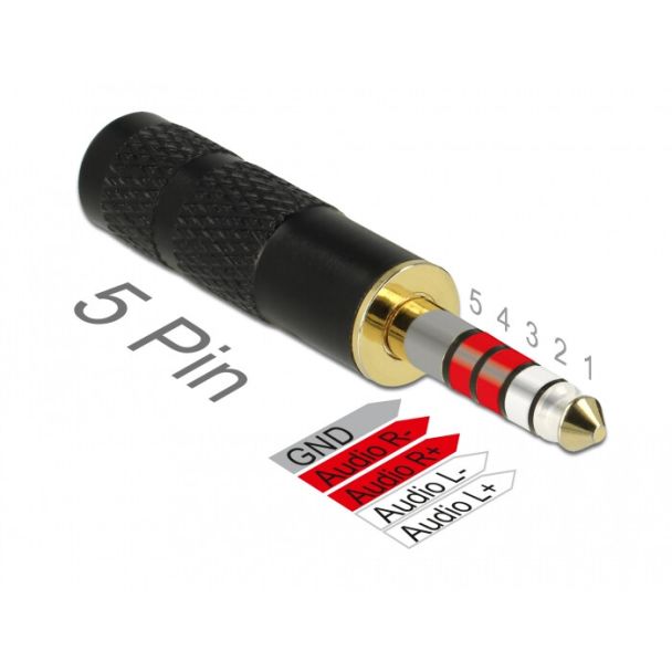 DeLOCK 65897 adattatore per inversione del genere dei cavi 1 x 4.4 mm 5 pin 1 x 2.5 mm 4 pin Nero