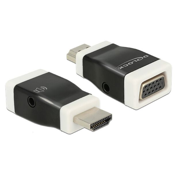 DeLOCK 65586 cable gender changer HDMI-A VGA Black, White