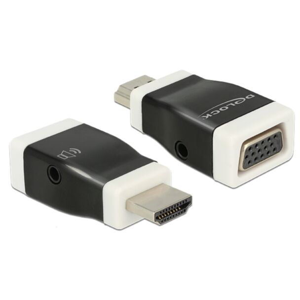 DeLOCK 65586 cable gender changer HDMI-A VGA Black, White