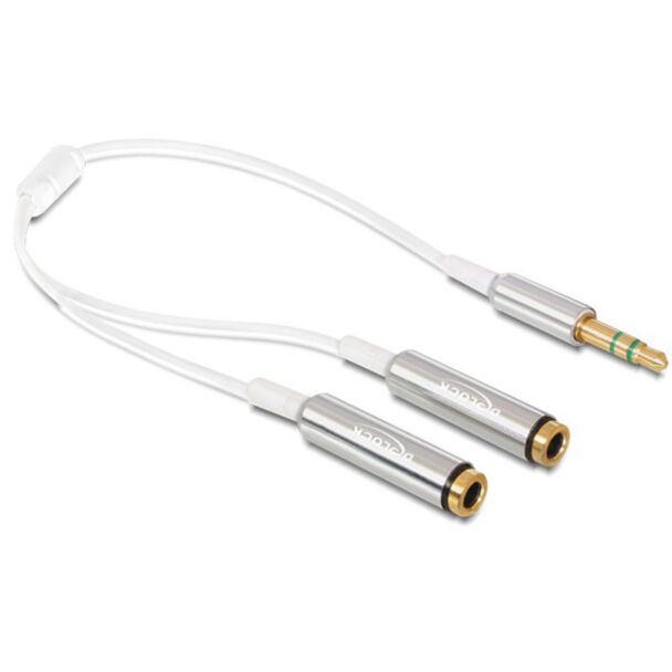 DeLOCK 65355 audio cable 0.25 m 3.5mm 2 x 3.5mm Silver, White