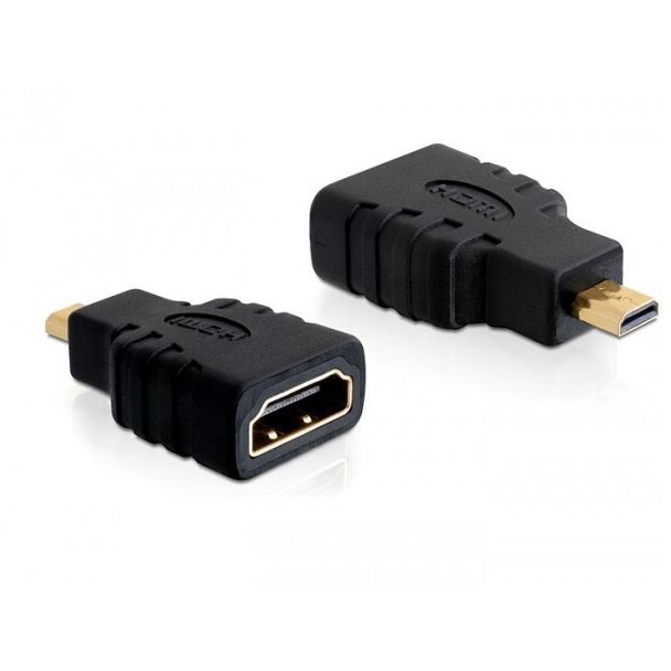 DeLOCK HDMI micro D/HDMI A HDMI mirco D Nero