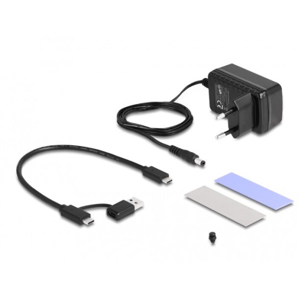 DeLOCK Convertitore USB Type-C per 1 x SSD M.2 NVMe + 1 x SATA SSD / HDD con funzione di clonazione