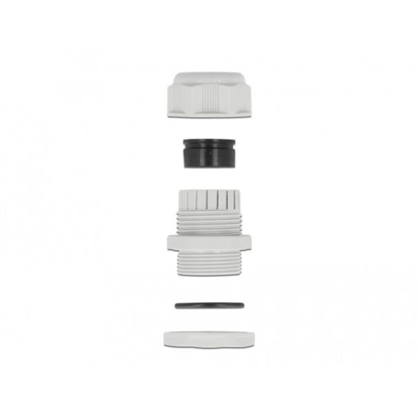 DeLOCK Pressacavo PG21 per cavo piatto con due entrate cavi grigio 2 pezzi