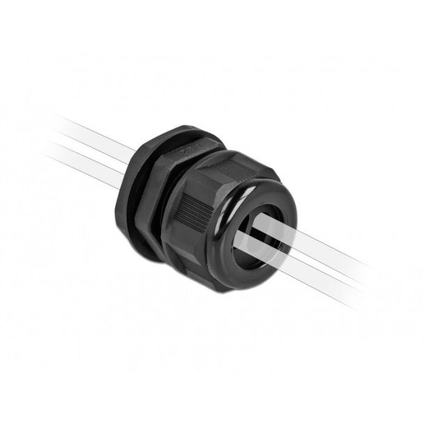 DeLOCK Pressacavo PG21 per cavo piatto con due entrate cavi nero 2 pezzi