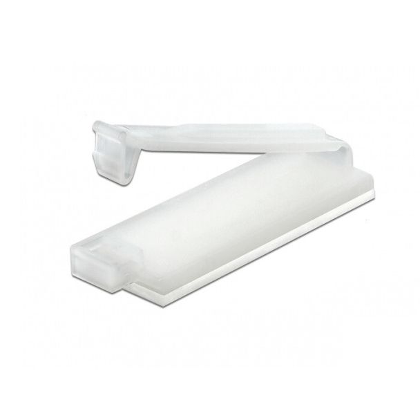 DeLOCK Cable holder with locking clip self-adhesive natural 10 pieces