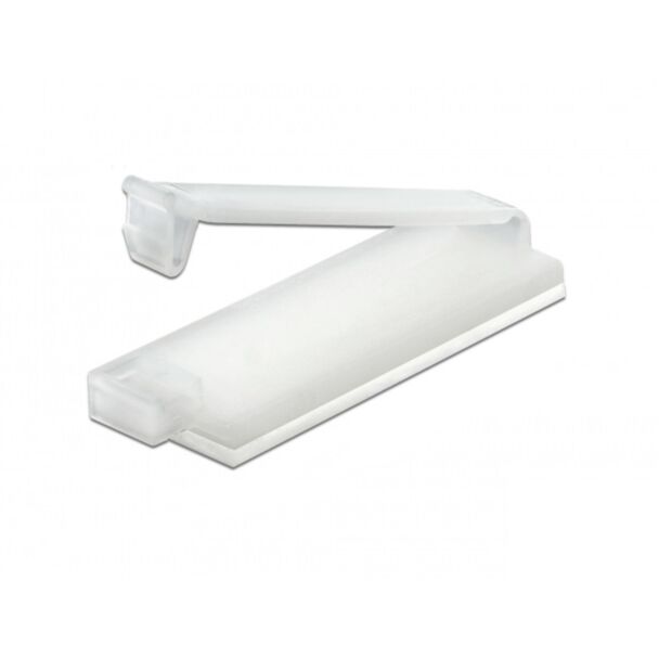 DeLOCK Cable holder with locking clip self-adhesive natural 10 pieces