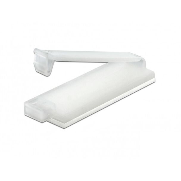 DeLOCK Cable holder with locking clip self-adhesive natural 10 pieces