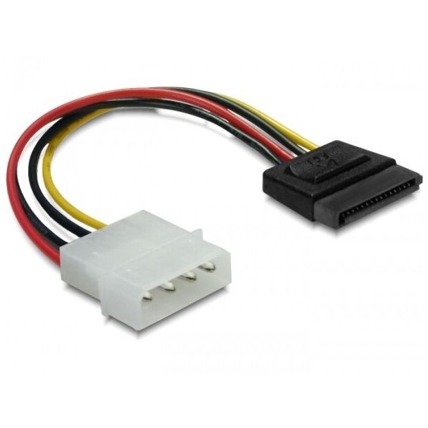 DeLOCK Cable Power SATA HDD > 4pin male – straight 0,12 m