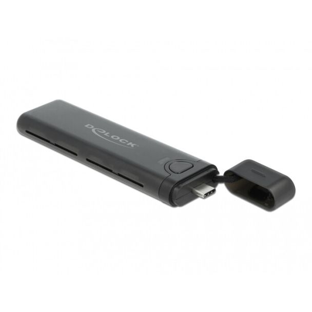 DeLOCK Custodia esterna USB Type-C Combo per M.2 NVMe PCIe o SATA SSD - senza attrezzi