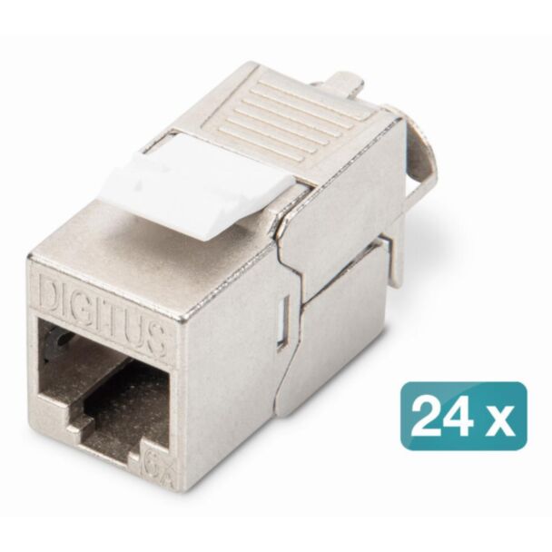 Digitus CAT 6A Keystone Jack, shielded, Re-embedded tool free connection, set 24 pcs