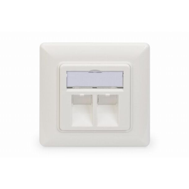 Digitus Scatola di derivazione vuota per modulo Keystone, telaio 80 x 80 mm + piastra centrale 50 x 50 mm