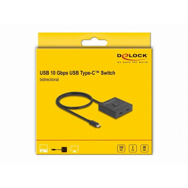 DeLOCK USB 10 Gbps USB Type-C Switch 2 to 1 bidirectional 8K