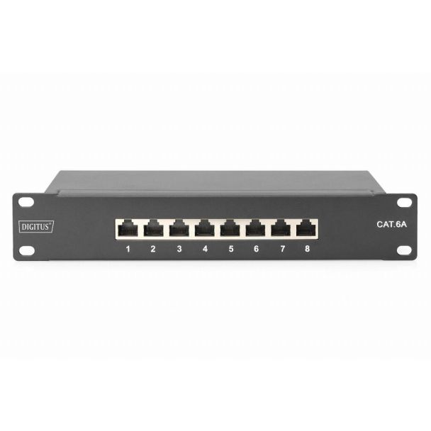 Digitus CAT 6A, class E patch panel, shielded, black