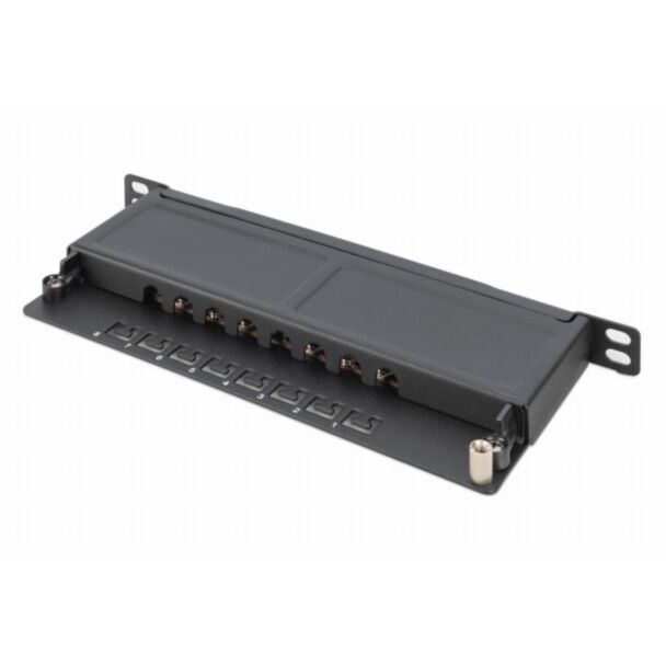 Digitus CAT 6A Slim Patch Panel, shielded, 8-port, 0.5 U, 10", black