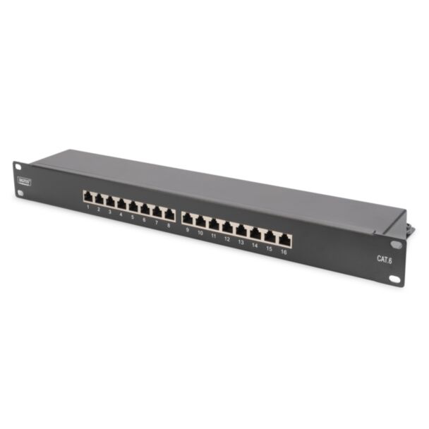 Digitus CAT 6 1U 16-port black, Class E Patch Panel