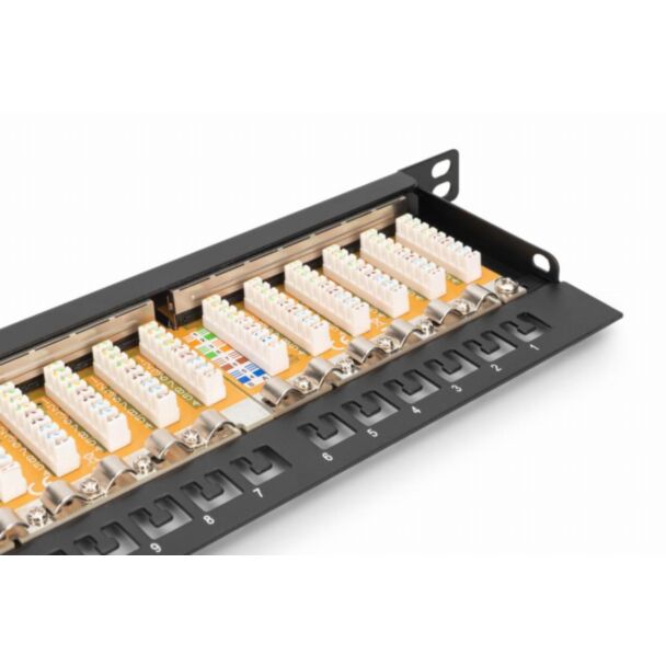 Digitus CAT 6, Class E High Density Patch Panel, shielded, black