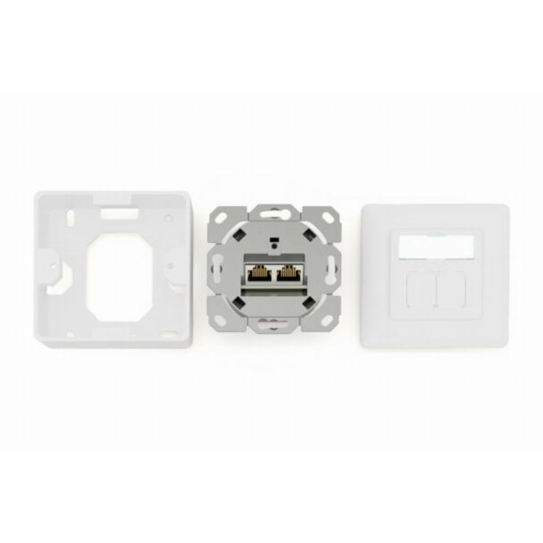 Digitus CAT 6A class EA network socket, design-compatible, shielded, flush-mounted, 4 directions