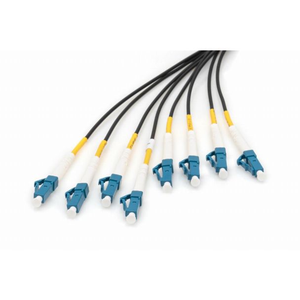 Digitus Cavo breakout universale in fibra ottica dotato di terminali, Multimode OS2, 8 fibre, LC/UPC - LC/UPC
