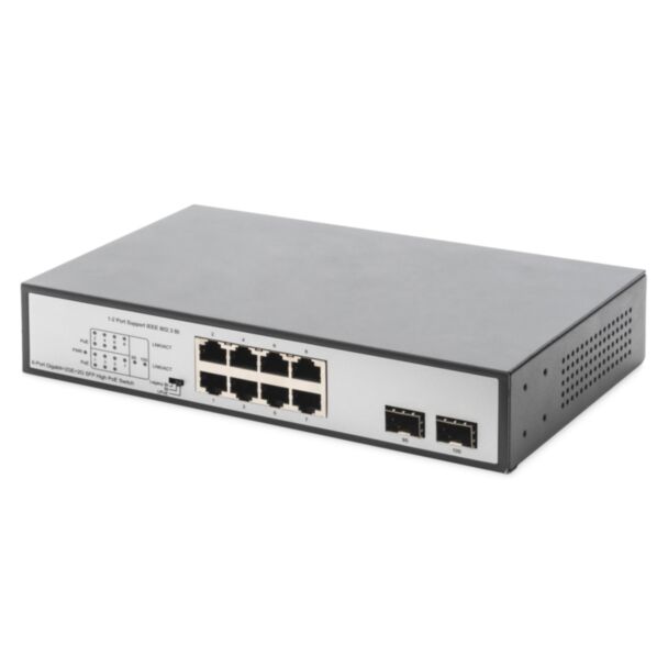 Digitus DN-95140 network switch Unmanaged Gigabit Ethernet (10/100/1000) Power over Ethernet (PoE) Black, Silver