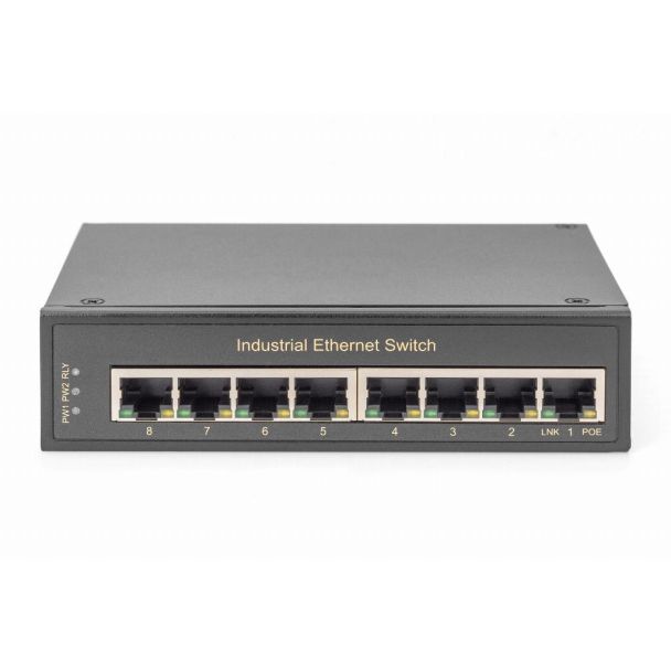 Digitus 8 port Gigabit Ethernet network switch, industrial, unmanaged