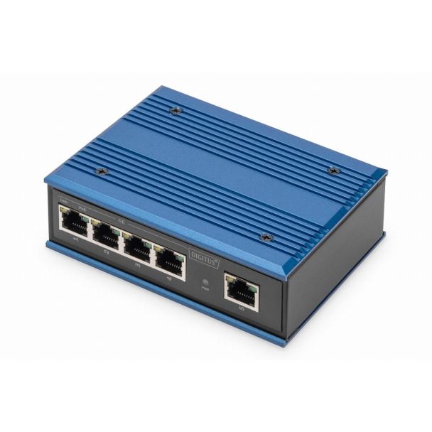 Digitus 4 Port Gigabit Network PoE Switch, Industrial, Unmanaged, 1 RJ45 Uplink