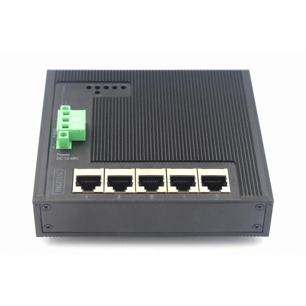 Digitus 5 Port Gigabit Ethernet Network Switch Switch, Flat, Industrial, Unmanaged