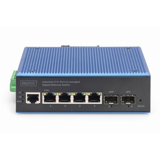 Digitus Switch industriale Gigabit Ethernet gestito L2 a 4+2 porte