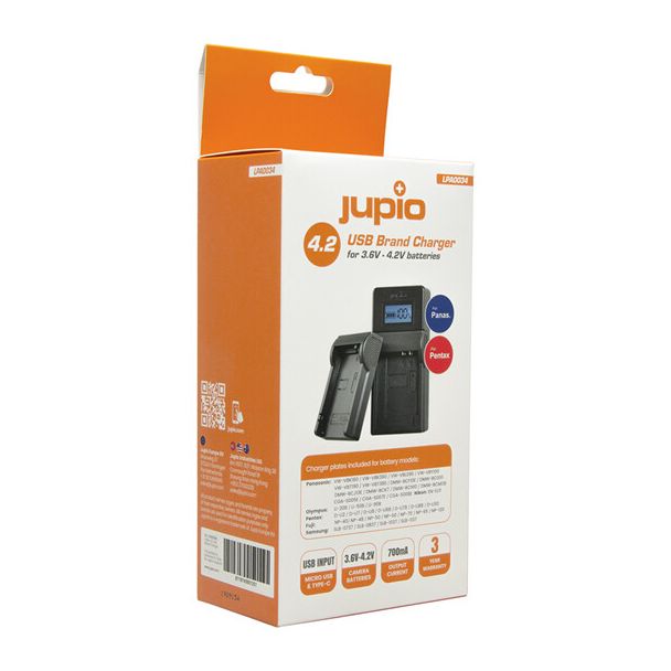 Jupio LPA0034 Caricabatterie per dispositivi mobili Fotocamera Nero USB Interno