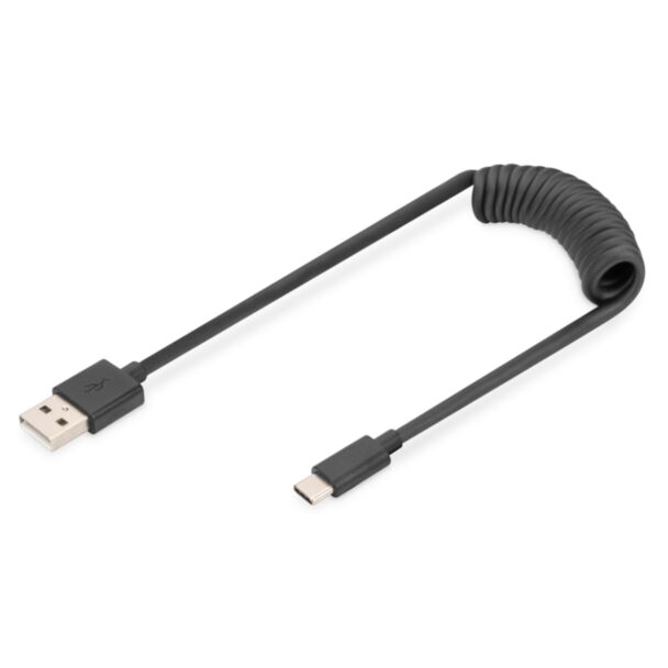 Digitus Cavo a spirale USB-A - USB-C, 1 m