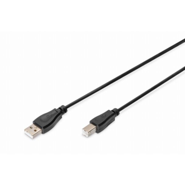 Digitus USB connection cable, type A - B M/M, 1.0 m, USB 2.0 suitable, black