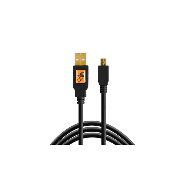 Tether Tools CU5450 USB cable USB 2.0 4.6 m USB A Mini-USB B Black