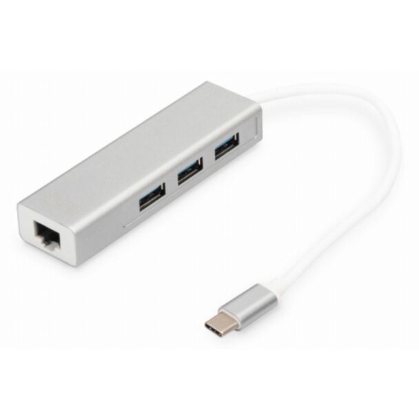 Digitus USB Type-CTM 3-Port Hub + Gigabit Ethernet