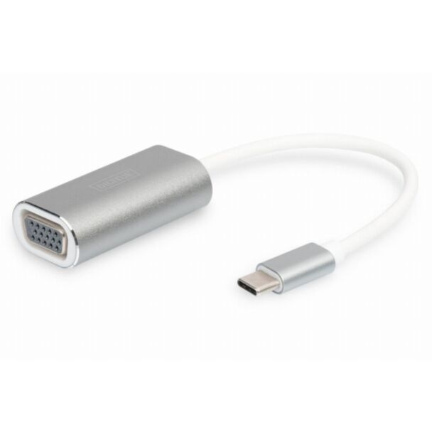 Digitus Adattatore VGA USB tipo-C 1080p, cavo 20 cm, scocca in alluminio