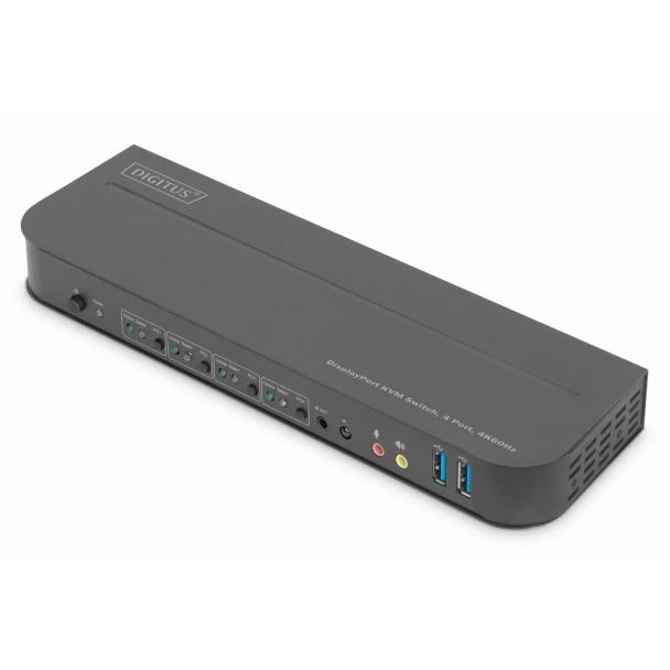 Digitus KVM Switch, 4-Port, 4K60Hz, 4 x DP in, 1 x DP/HDMI out