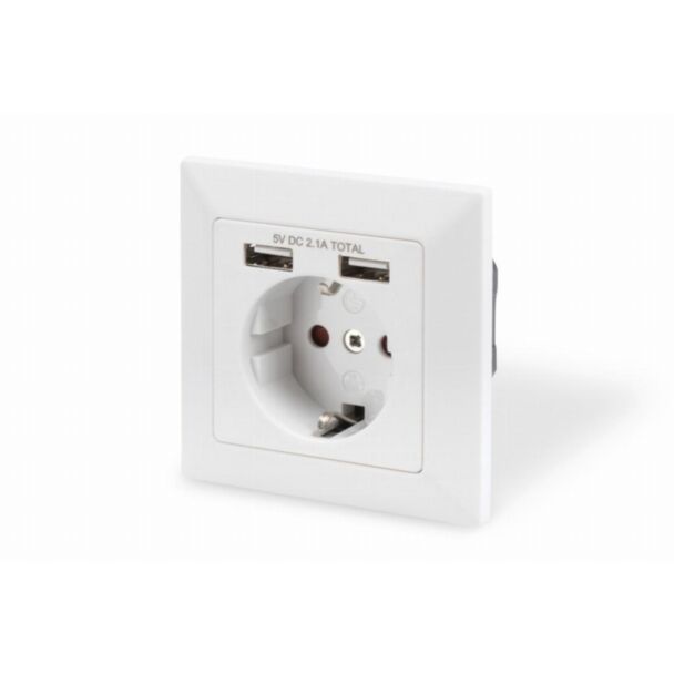 Digitus Safety socket for flush mounting with 2 USB ports