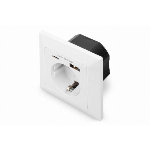 Digitus Presa di sicurezza da incasso con 1 USB Type-CTM, 1 USB A