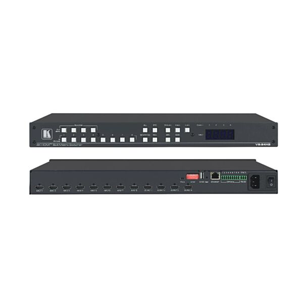 Kramer VS-84H2 – 8x4 HDMI matrix switcher, 4K60 4:4:4 HDR, with audio routing and ARC