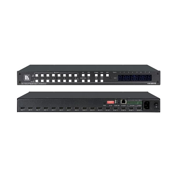 Kramer VS-88H2 – 8x8 HDMI matrix switcher, 4K60 4:4:4 HDR, with audio routing and ARC