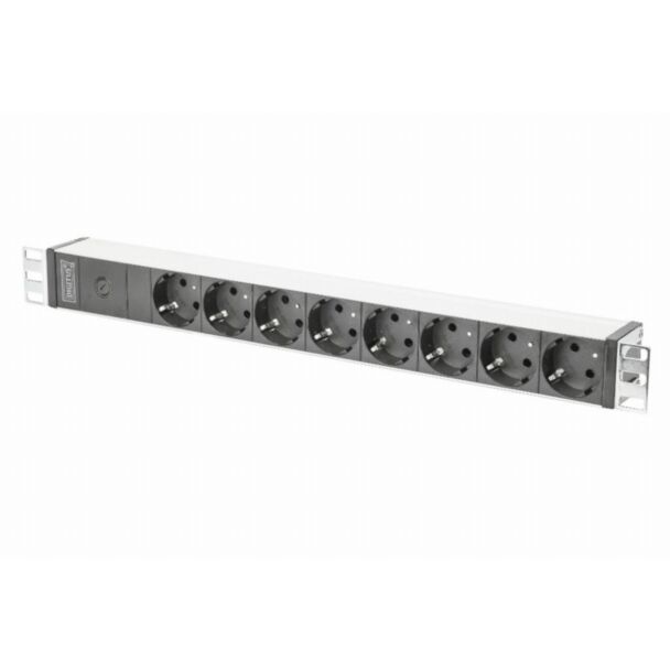 Digitus PDU in alluminio 1U, montabile a rack, 8x CEE 7/3 presa 10A spina, 250VAC 50/60Hz
