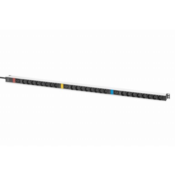 Digitus Basic IT PDU, 3-phase 16A, 24 x C13, 3 x C19, 3 m supply cable, IEC 60309 16 A plug